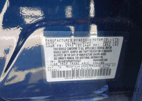 2017 Nissan Sentra S from USA, damaged, VIN 3N1AB7AP6HY222047